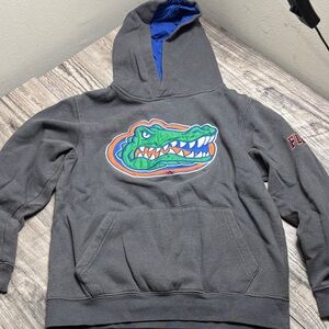 Florida Gators Size Youth Small Embroidered Gray Kids Hoodie with Blue Accents